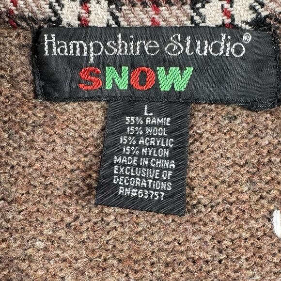 Vintage 90s Snowman Sweater Vest Sz Large Ugly Christmas Knit Retro GrandmaCore - Picture 12 of 13